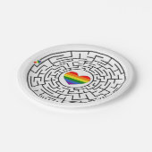 SlipperyJoe's Stolz-Labyrinth-Pfeil-Puzzle labyri Pappteller (Schrägansicht)