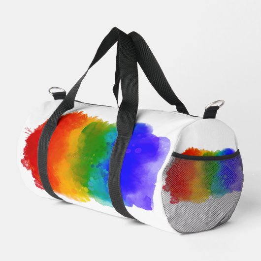 SlipperyJoe's Stolz Spritzer Regenbogenfarben Vibr Duffle Bag (Rechte Ecke)