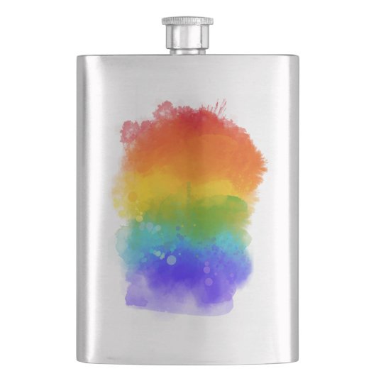 SlipperyJoe's Stolz Spritzer Regenbogenfarben Vibr Flachmann (Vorderseite)