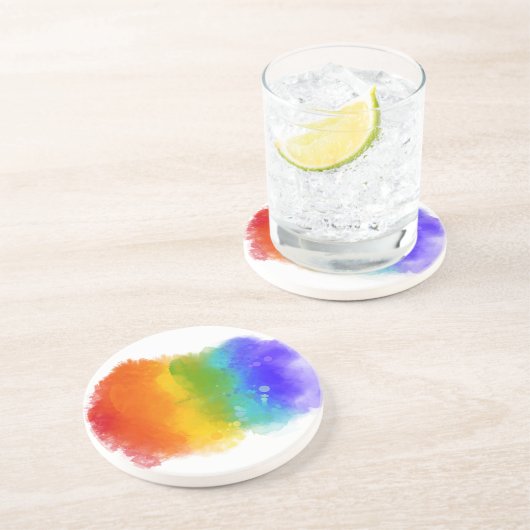 SlipperyJoe's Stolz Spritzer Regenbogenfarben Vibr Getränkeuntersetzer (Seite)