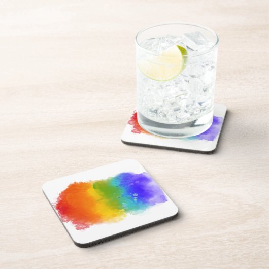 SlipperyJoe's Stolz Spritzer Regenbogenfarben Vibr Getränkeuntersetzer (Rechte Seite)