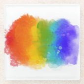 SlipperyJoe's Stolz Spritzer Regenbogenfarben Vibr Glasuntersetzer (Vorderseite)