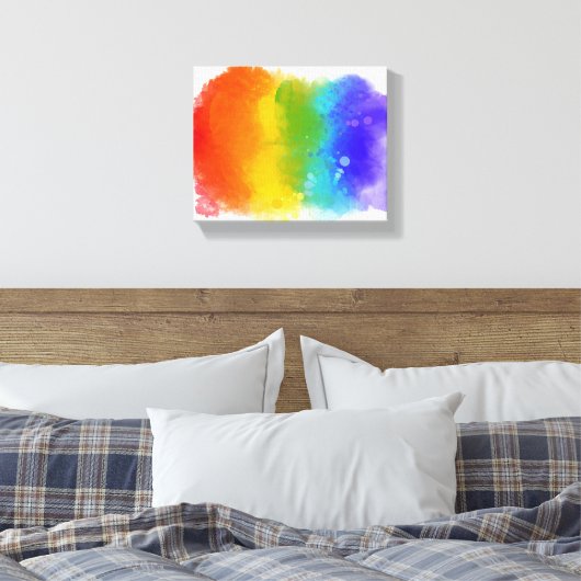 SlipperyJoe's Stolz Spritzer Regenbogenfarben Vibr Leinwanddruck (Insitu (Schlafzimmer))