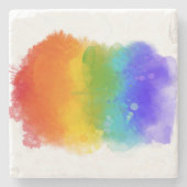 SlipperyJoe's Stolz Spritzer Regenbogenfarben Vibr Steinuntersetzer (Vorderseite)