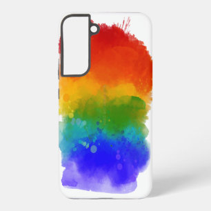 SlipperyJoe's Stolz Spritzfarben Regenbogen feiern Samsung Galaxy Hülle