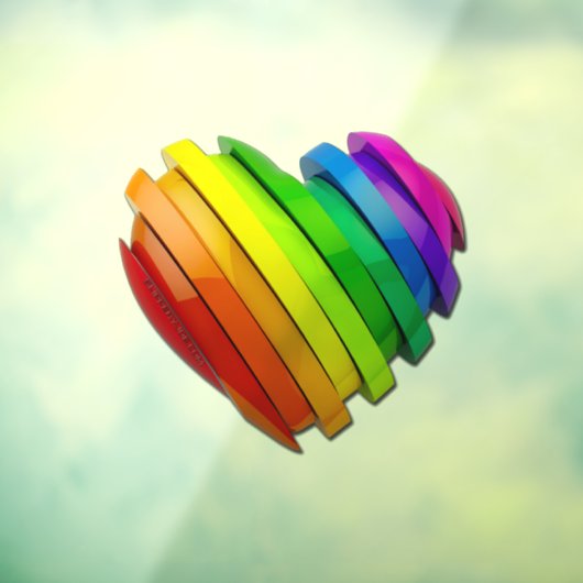 SlipperyJoe's stolze Herzform mehrere Horizonte Fensteraufkleber (Blatt 3)