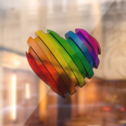 SlipperyJoe's stolze Herzform mehrere Horizonte Fensteraufkleber (Blatt 2)