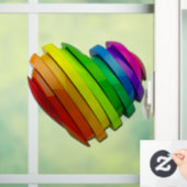 SlipperyJoe's stolze Herzform mehrere Horizonte Fensteraufkleber (Zuhause)
