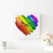 SlipperyJoe's stolze Herzform mehrere Horizonte Quadratische Wanduhr (Zuhause)