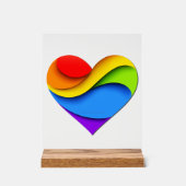 SlipperyJoe's stolze Herzkurve Form 3-D drei-d Acrylschild (Vorderseite)