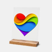 SlipperyJoe's stolze Herzkurve Form 3-D drei-d Acrylschild (Winkel)