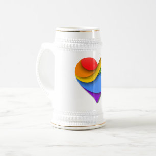 SlipperyJoe's stolze Herzkurve Form 3-D drei-d Bierglas