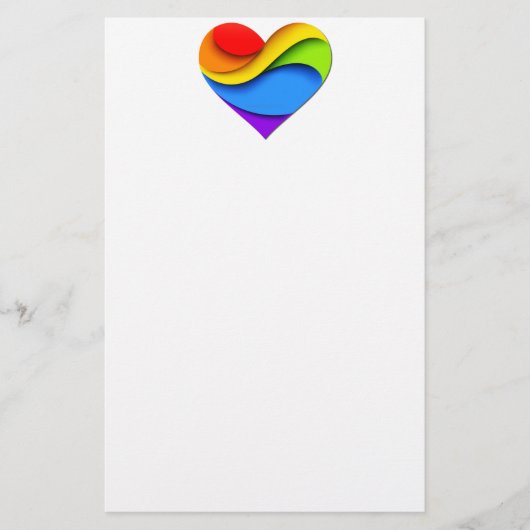 SlipperyJoe's stolze Herzkurve Form 3-D drei-d Briefpapier (Vorderseite)