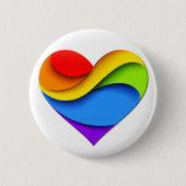 SlipperyJoe's stolze Herzkurve Form 3-D drei-d Button (Vorderseite)