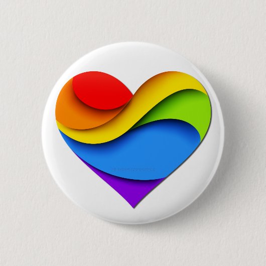 SlipperyJoe's stolze Herzkurve Form 3-D drei-d Button (Vorderseite)