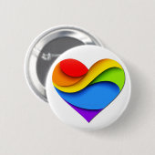 SlipperyJoe's stolze Herzkurve Form 3-D drei-d Button (Vorne & Hinten)