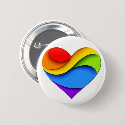 SlipperyJoe's stolze Herzkurve Form 3-D drei-d Button (Vorne & Hinten)