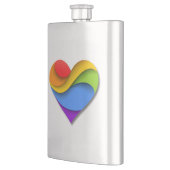 SlipperyJoe's stolze Herzkurve Form 3-D drei-d Flachmann (Links)