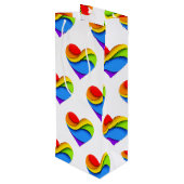 SlipperyJoe's stolze Herzkurve Form 3-D drei-d Geschenktüte Für Weinflaschen (Rückseite Schrägansicht)