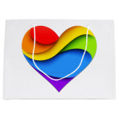 SlipperyJoe's stolze Herzkurve Form 3-D drei-d Große Geschenktüte (Vorderseite)