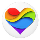 SlipperyJoe's stolze Herzkurve Form 3-D drei-d Keramikknauf (Vorderseite)