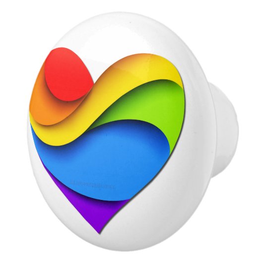 SlipperyJoe's stolze Herzkurve Form 3-D drei-d Keramikknauf (Rechts)