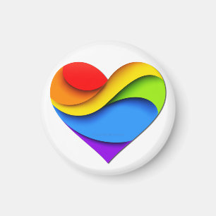 SlipperyJoe's stolze Herzkurve Form 3-D drei-d Magnet