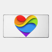 SlipperyJoe's stolze Herzkurve Form 3-D drei-d Schreibtischunterlage (Vorderseite)