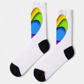 SlipperyJoe's stolze Herzkurve Form 3-D drei-d Socken (Linkes Detail)