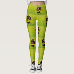 SlipperyJoe's stolzer Truthahn isst Schinken rote Leggings