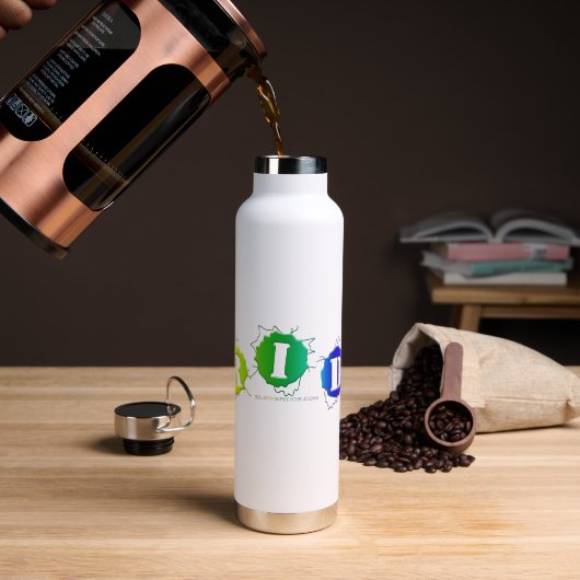 SlipperyJoe's Stolzfarben dreidimensional Trinkflasche (Kaffee)