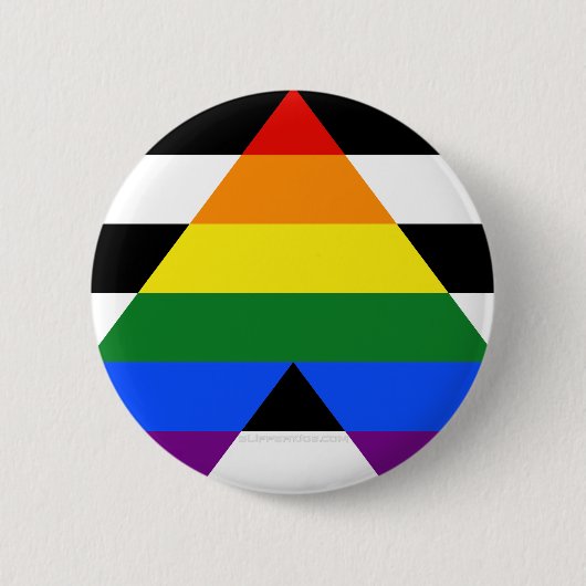 SlipperyJoe's Straight Ally Flag Gay Geschenke LGB Button (Vorderseite)