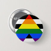 SlipperyJoe's Straight Ally Flag Gay Geschenke LGB Button (Vorne & Hinten)