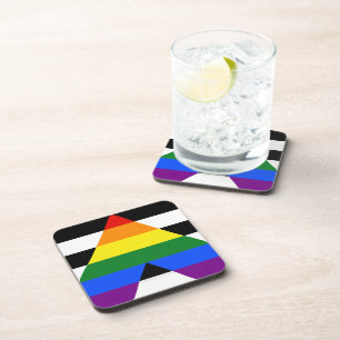 SlipperyJoe's Straight Ally Flag Gay Geschenke LGB Getränkeuntersetzer