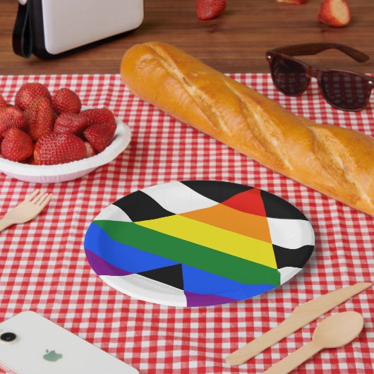SlipperyJoe's Straight Ally Flag Gay Geschenke LGB Pappteller (Picknick)