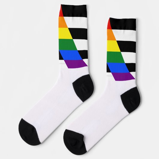 SlipperyJoe's Straight Ally Flag Gay Geschenke LGB Socken (Linkes Detail)