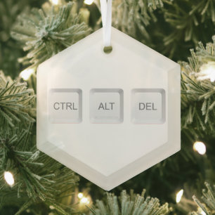 SlipperyJoe's STRG ALT ENTF-Taste Computer-Tastatu Ornament Aus Glas