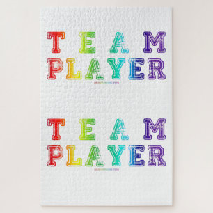 SlipperyJoe's Team Player Worte Stolz Farben Regen Puzzle