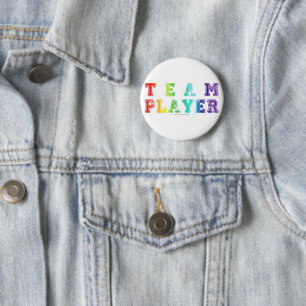 SlipperyJoe's Team Player-Wörter Farbverlauf Regen Button