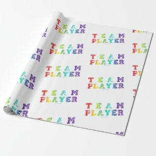 SlipperyJoe's Team Player-Wörter Farbverlauf Regen Geschenkpapier