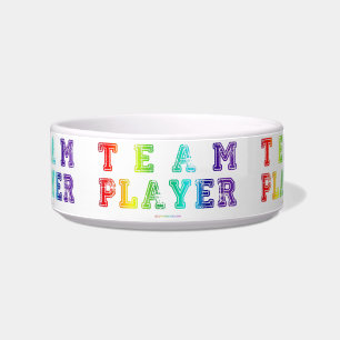 SlipperyJoe's Team Player-Wörter Farbverlauf Regen Napf