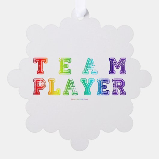 SlipperyJoe's Team Player-Wörter Farbverlauf Regen Ornament Karte (Rückseite)