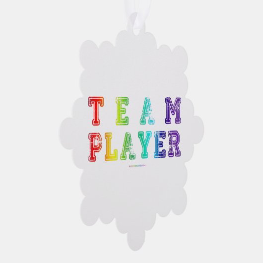 SlipperyJoe's Team Player-Wörter Farbverlauf Regen Ornament Karte (Rechts)