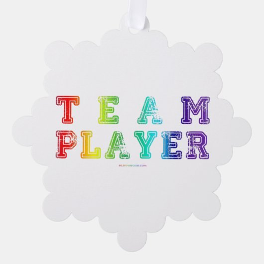 SlipperyJoe's Team Player-Wörter Farbverlauf Regen Ornament Karte (Vorderseite)