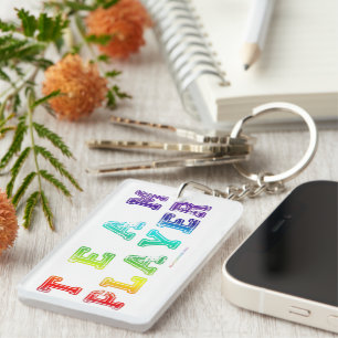 SlipperyJoe's Team Player-Wörter Farbverlauf Regen Schlüsselanhänger