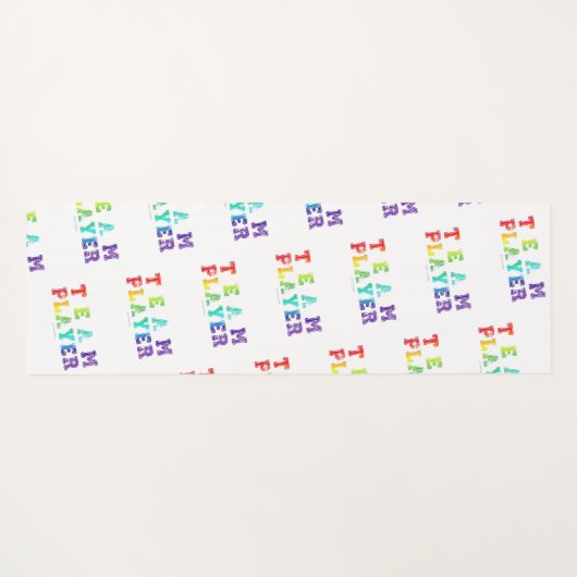 SlipperyJoe's Team Player-Wörter Farbverlauf Regen Yogamatte (Rückseite (Horizontal))