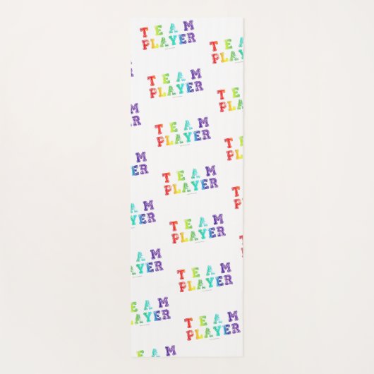 SlipperyJoe's Team Player-Wörter Farbverlauf Regen Yogamatte (Rückseite)