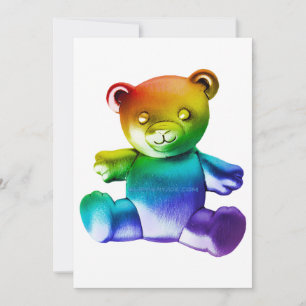 SlipperyJoe's Teddybär aus gebürstetem Metall, gla Feiertagskarte