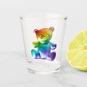 SlipperyJoe's Teddybär aus gebürstetem Metall, gla Schnapsglas