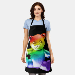 SlipperyJoe's Teddybär aus gebürstetem Metall, gla Schürze